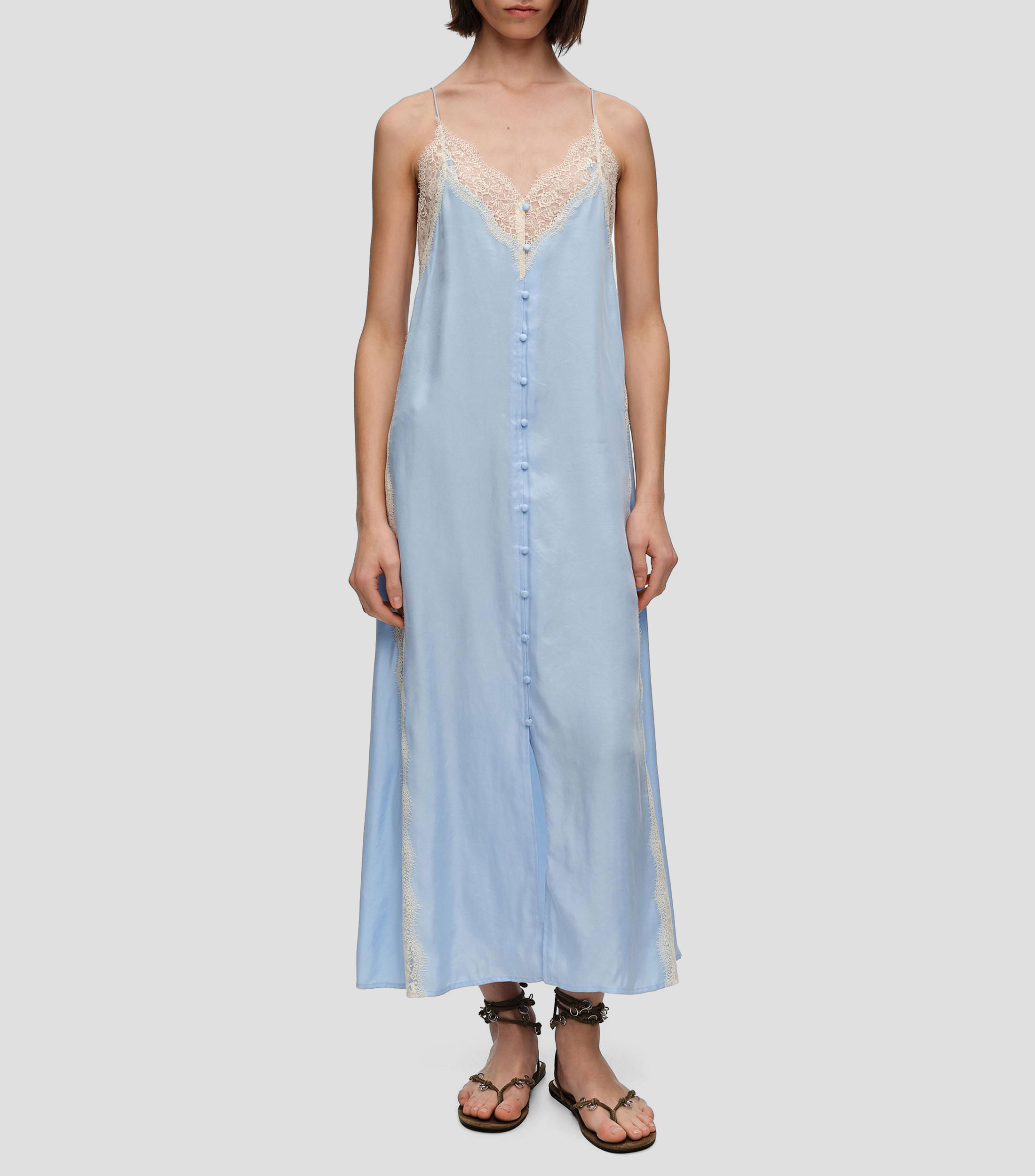 Vestido midi liso Mujer